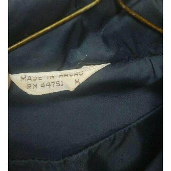 British Mist Navy Belted Fitted Snap Front Coat Vintage w wide Notch Collar M - Picture 7 of 7